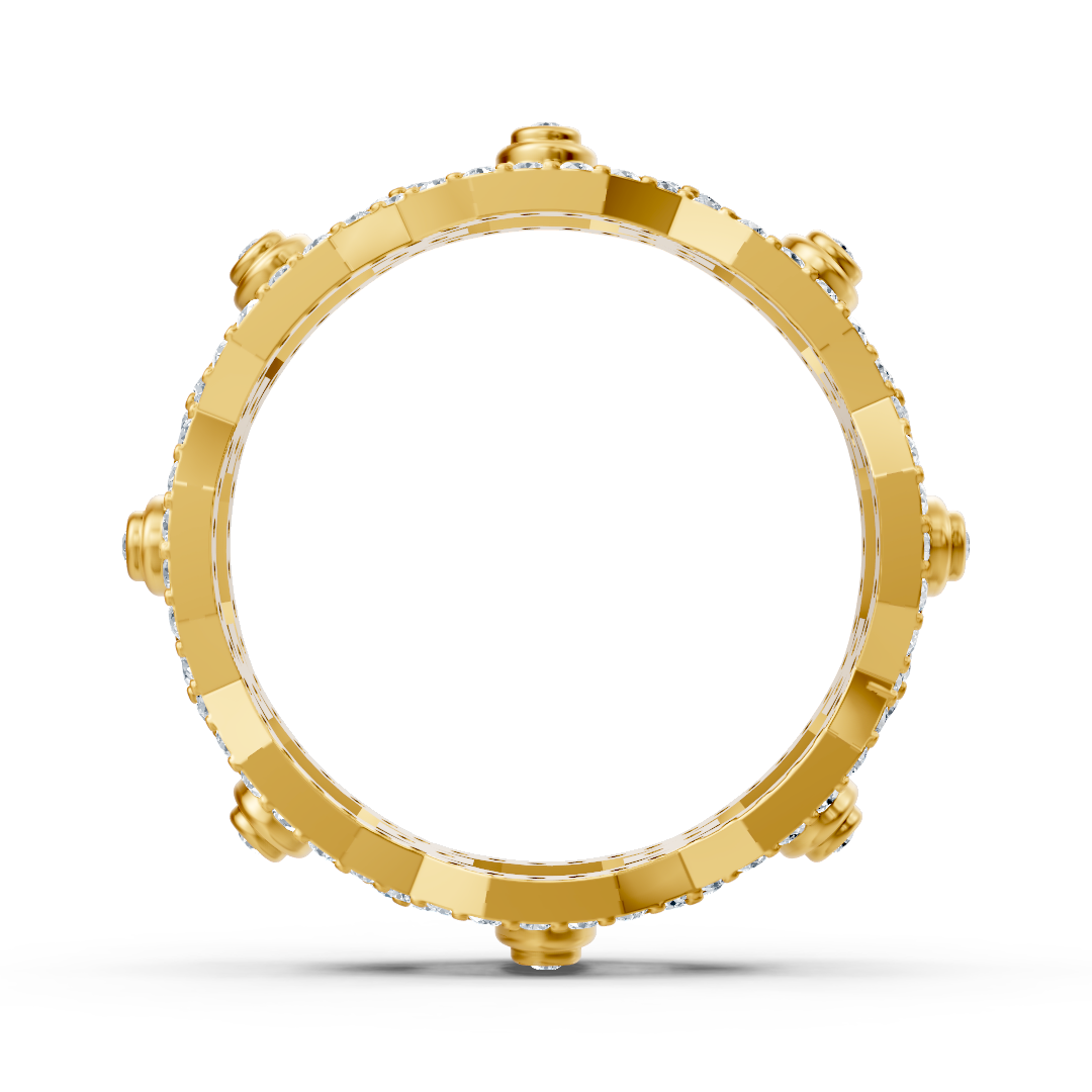 Funkelnder Diamant-Ring in Gelbgold mit dreifacher Fassung - 0,83 Karat - hochwertiger Schmuck von Rosy Lab Diamonds