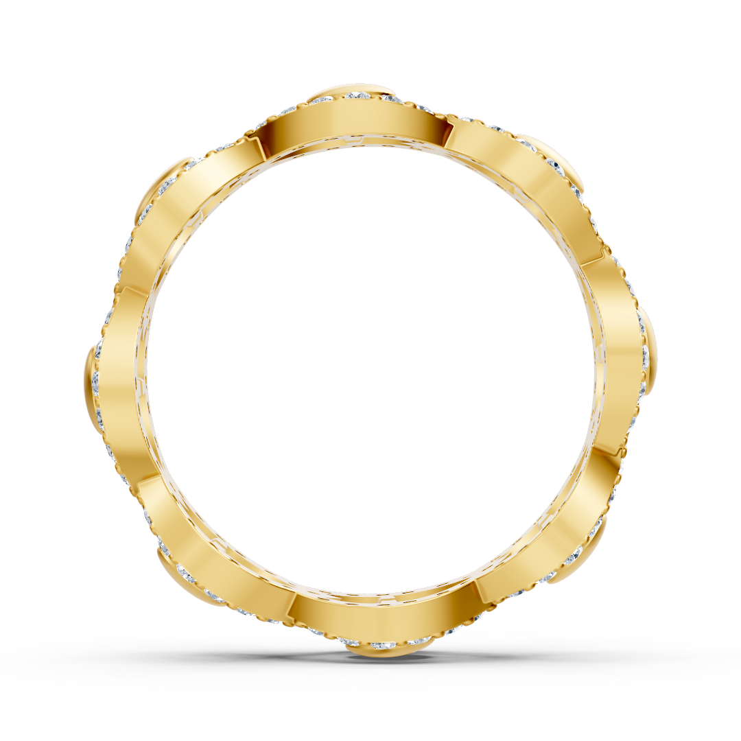 Yellow Gold ring with 104 lab-grown diamonds in an elegant design – 0.624 carats – high-quality Jewelry from Rosy Lab Diamonds