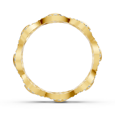 Bague en or jaune avec 104 diamants de laboratoire au design élégant – 0,624 carat