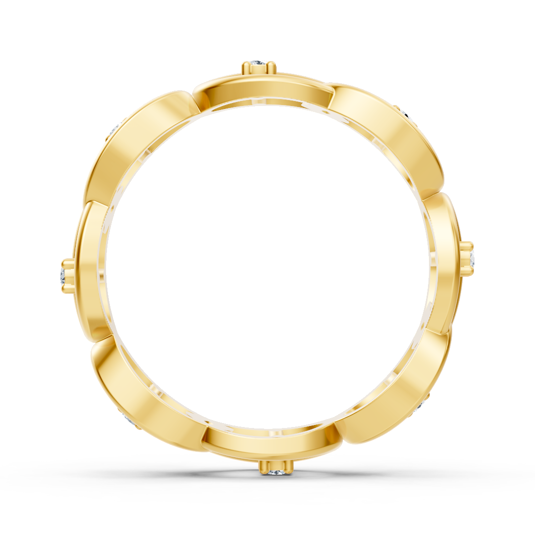 Gelbgoldener Ring aus 14K mit 8 Labordiamanten - hochwertiger Schmuck von Rosy Lab Diamonds