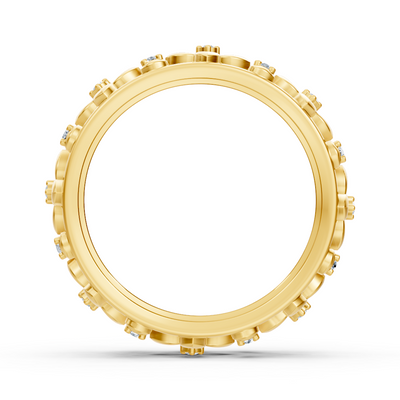 Blumen-Diamantring aus 14K Gelbgold mit Labordiamanten