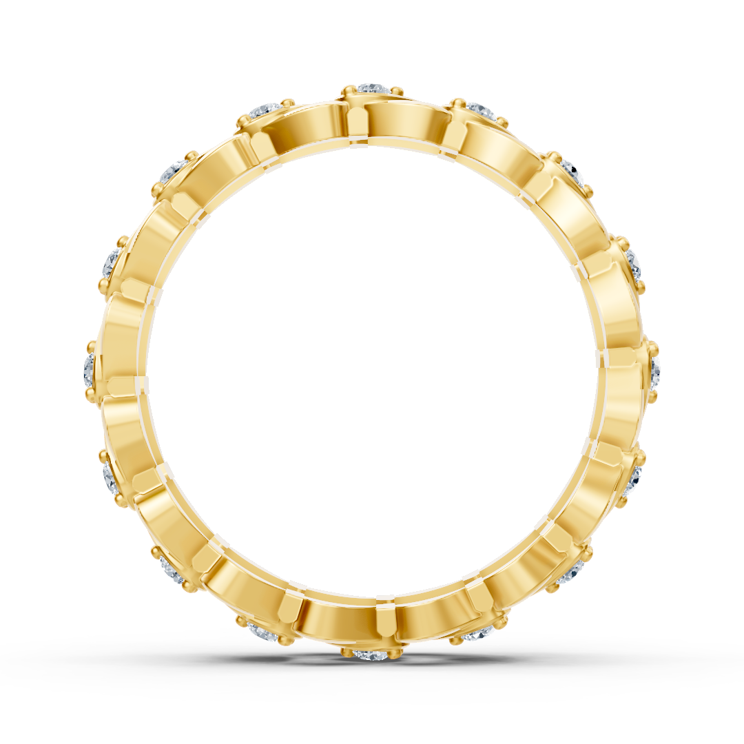 Ring mit Diamant & Labordiamanten in 14K Gelbgold | Rosy – hochwertiger Schmuck von Rosy Lab Diamonds