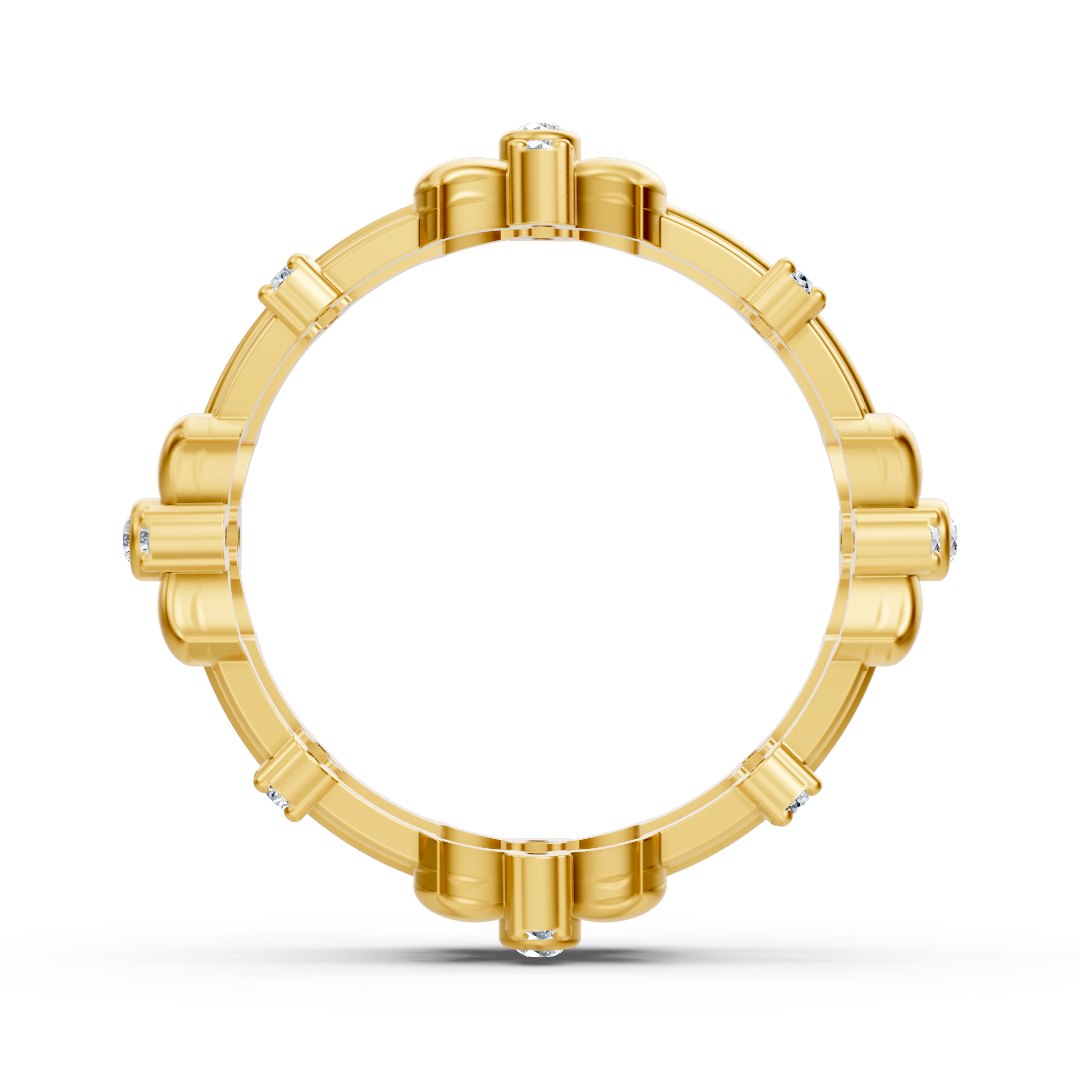 Bague à motif floral en or jaune avec diamants de laboratoire - bijoux haut de gamme de Rosy Lab Diamonds