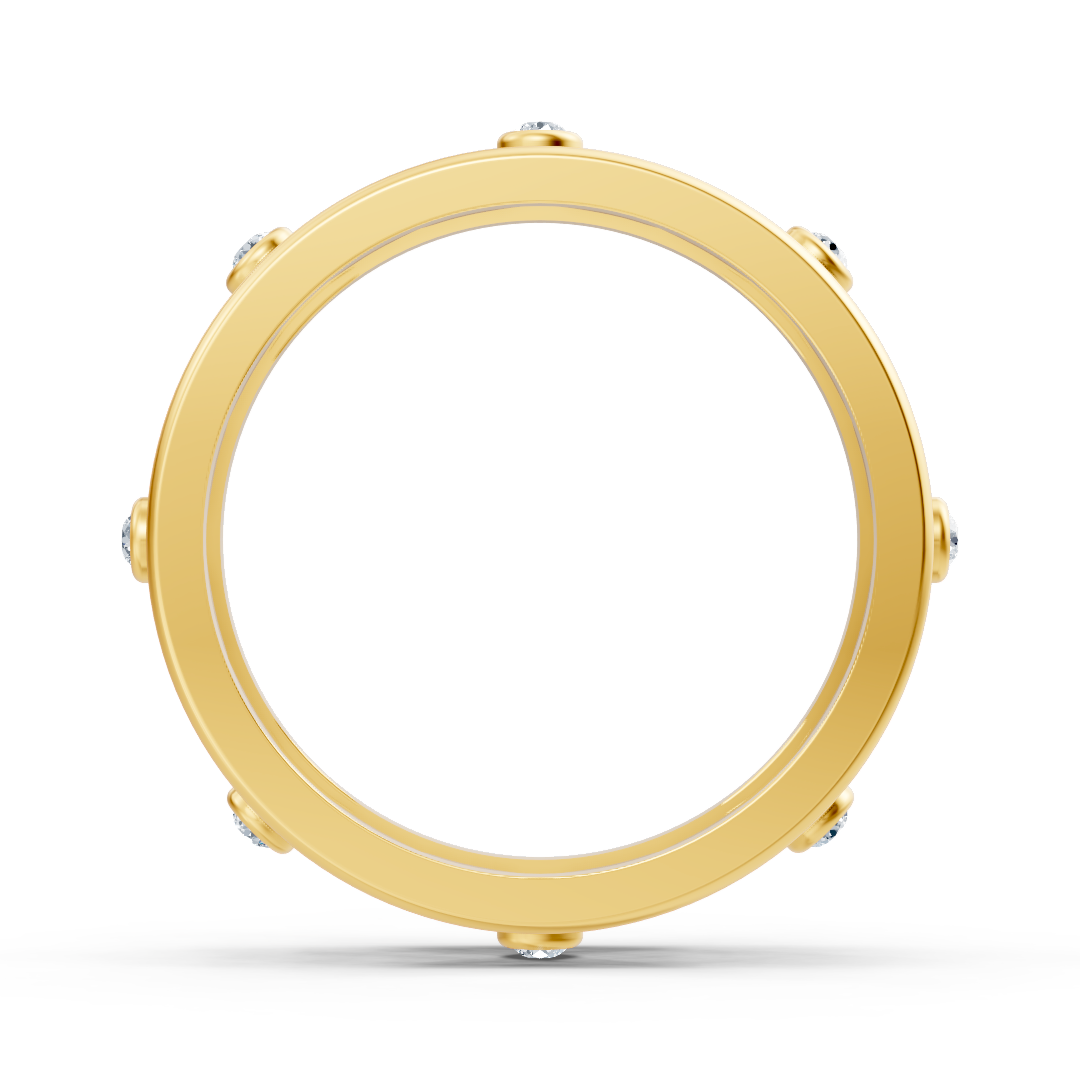 Yellow gold ring with heart ornaments and lab diamonds