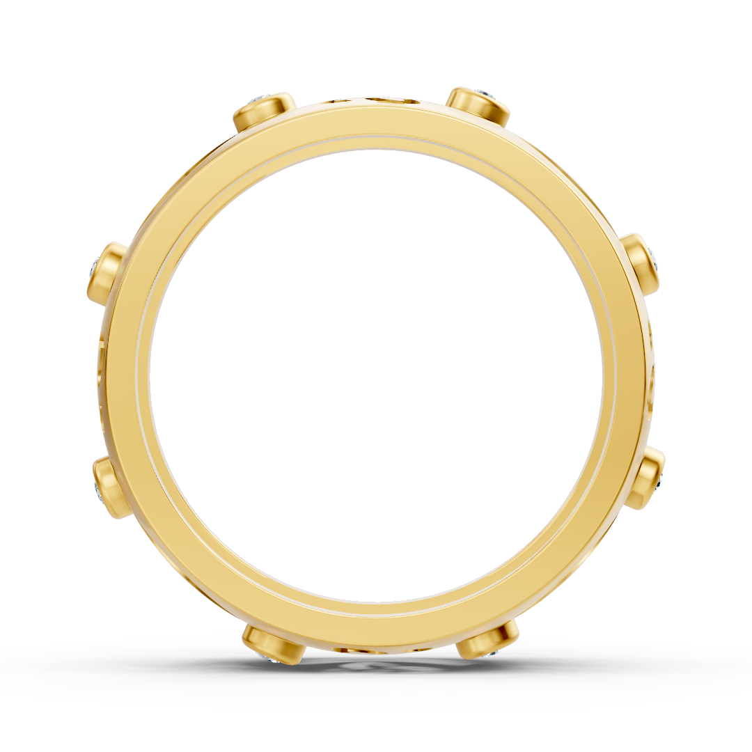 Climbing design ring with lab diamonds in yellow gold