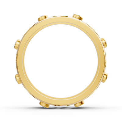 Climbing design ring with lab diamonds in yellow gold