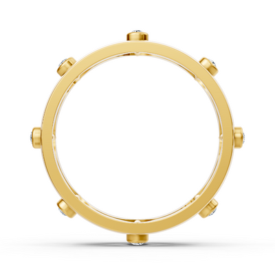 Simple yellow gold ring with lab diamonds