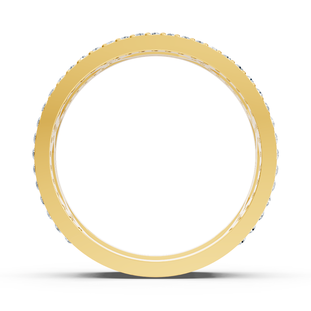 Yellow gold statement ring with lab diamonds