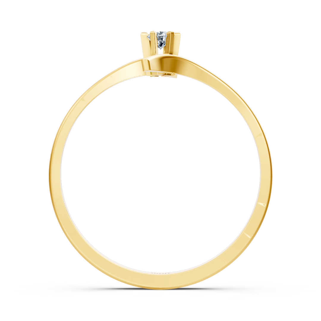 Bague solitaire raffinée en Or Jaune avec diamant rond – 0,05 ct – Bijoux haut de gamme de Rosy Lab Diamonds