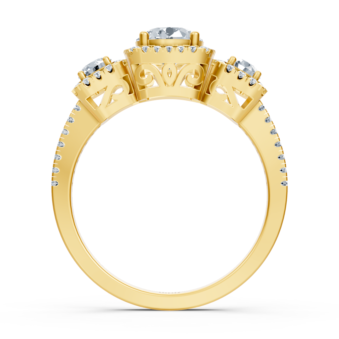 Weißtopas-Ring mit Labordiamanten in 14K Gelbgold | Rosy – hochwertiger Schmuck von Rosy Lab Diamonds