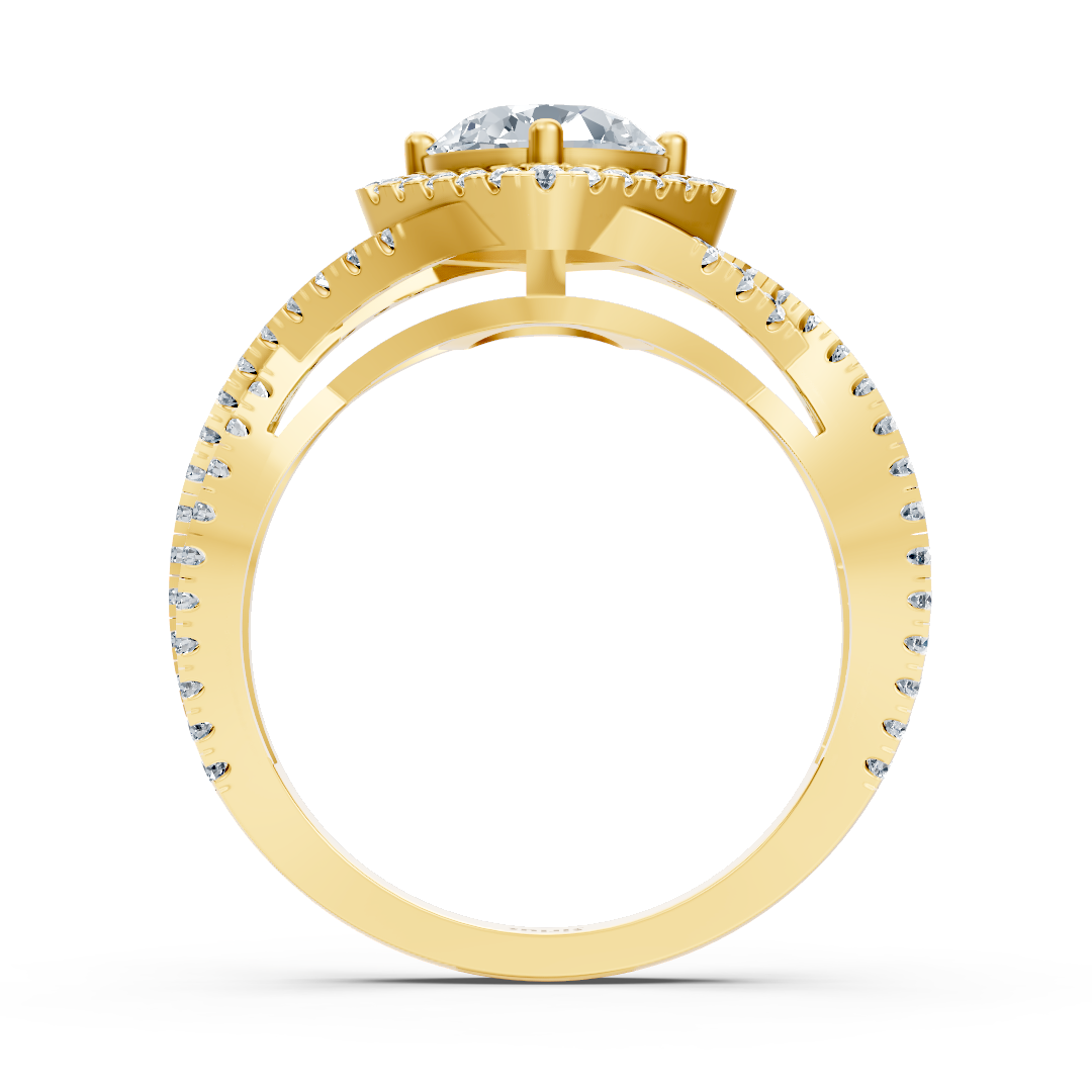Edler Gelbgoldring mit Weißtopas und Diamanten