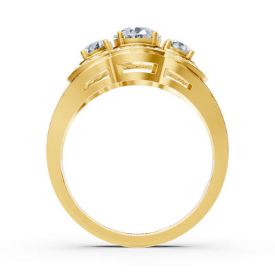Opulenter Gelbgoldring mit strahlenden Diamanten