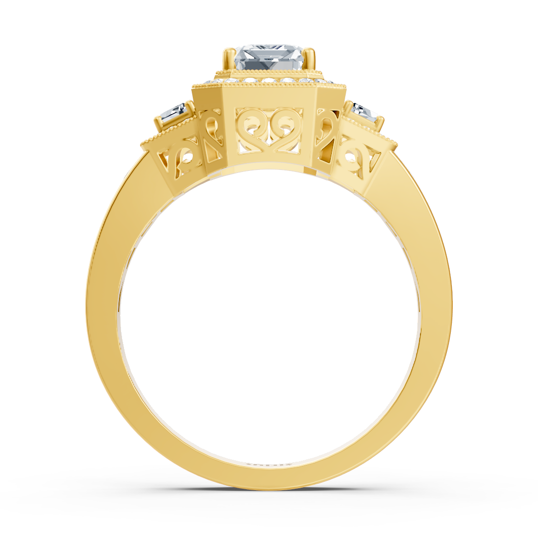 Ring mit Diamant & Labordiamanten in 14K Gelbgold | Rosy – hochwertiger Schmuck von Rosy Lab Diamonds