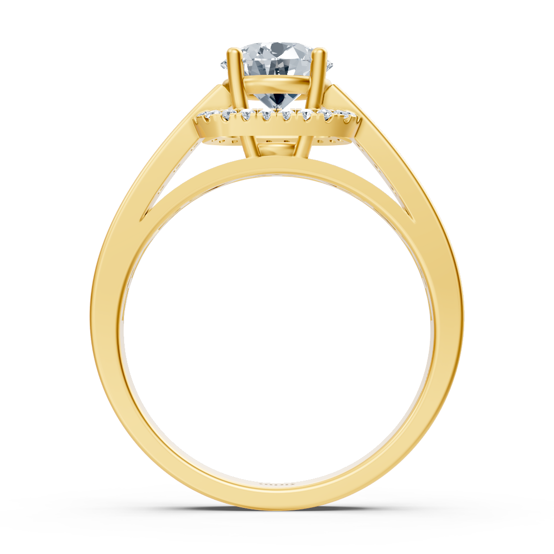 Gelbgold-Ring mit Weißtopas und laborgezüchteten Diamanten - hochwertiger Schmuck von Rosy Lab Diamonds