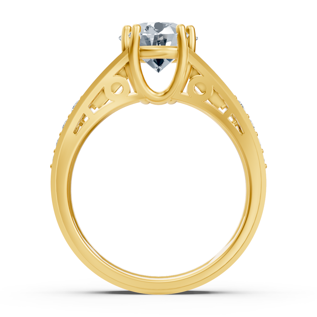 Gelbgold-Ring mit Baguette-Topas & 2,50 ct. Labor-Diamanten - hochwertiger Schmuck von Rosy Lab Diamonds