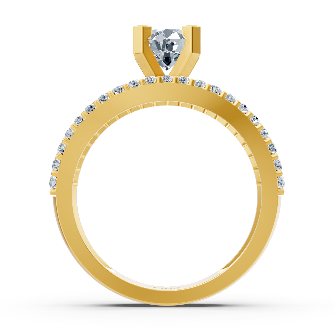 خاتم متألق بالتوباز الأبيض والألماس - ذهب أصفر - مجوهرات فاخرة من Rosy Lab Diamonds