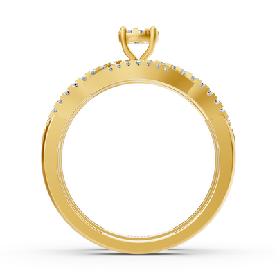 Bague multiple en diamant scintillant – or jaune