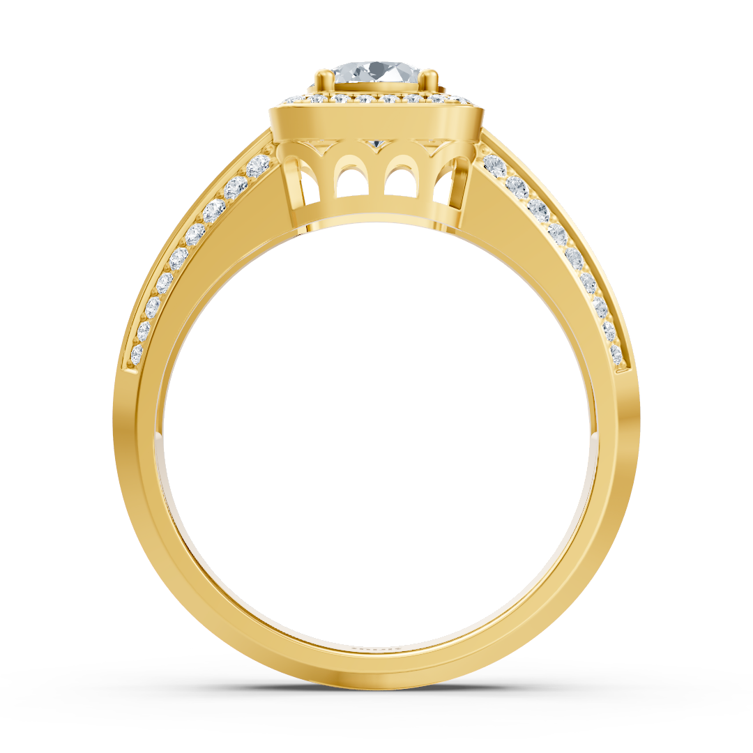 Classic yellow gold ring with lab-grown diamonds