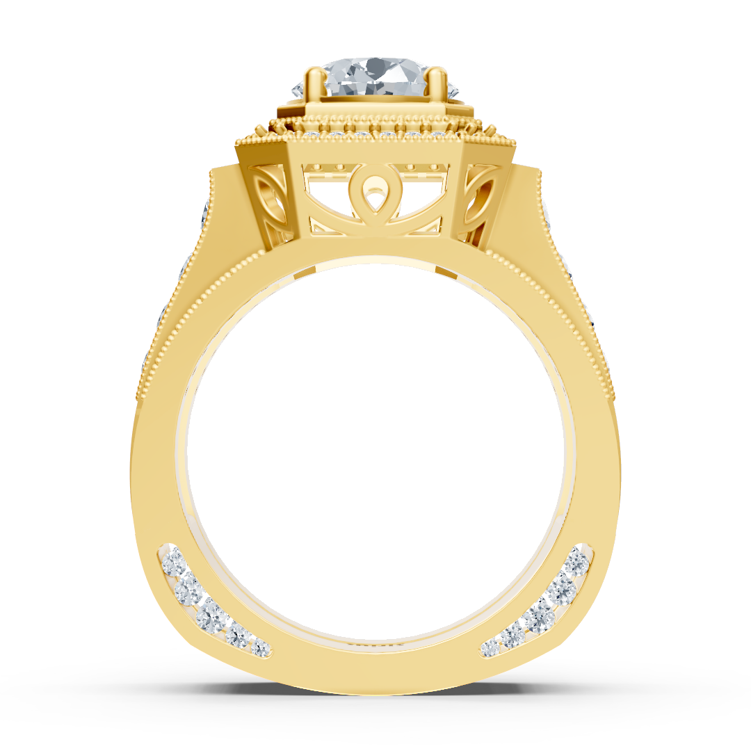 خاتم رجالي مهيب مرصّع بألماس مختبري من ذهب أصفر - مجوهرات فاخرة من Rosy Lab Diamonds