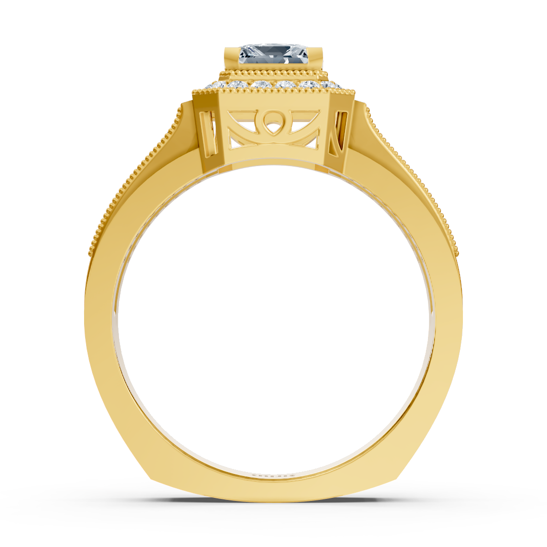 Ring mit Diamant & Labordiamanten in 14K Gelbgold | Rosy – hochwertiger Schmuck von Rosy Lab Diamonds