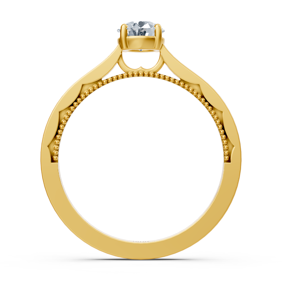 Eleganter Solitärring aus Gelbgold mit 5 mm labordiamant - hochwertiger Schmuck von Rosy Lab Diamonds