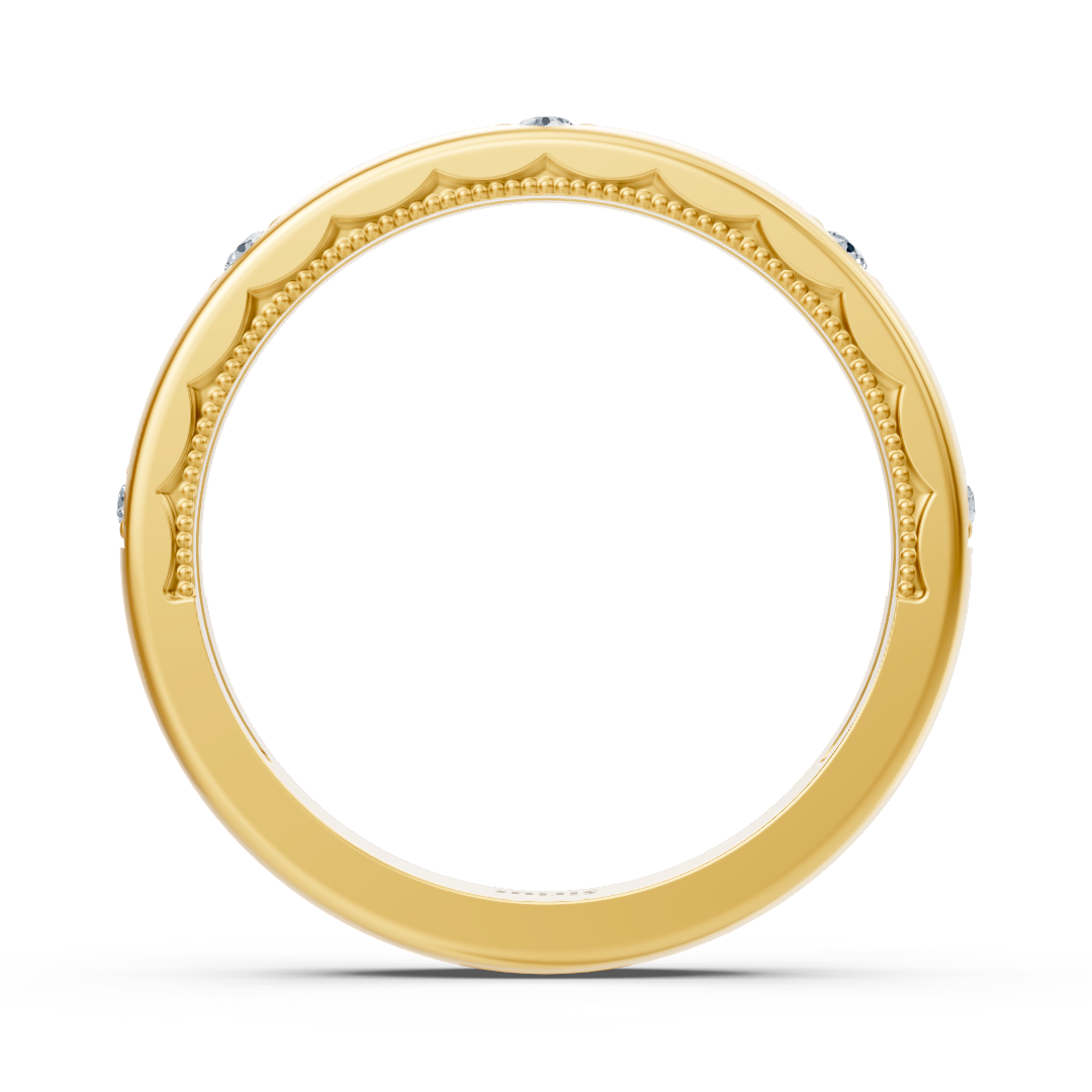 Yellow gold ring with a curved design and lab-grown diamonds – high-quality Jewelry from Rosy Lab Diamonds