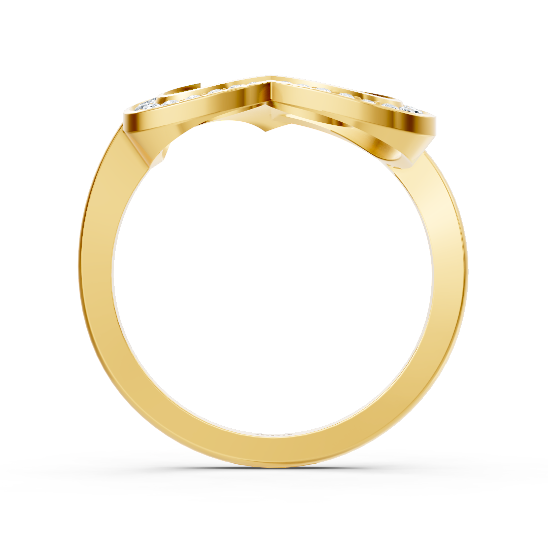 Ring mit Diamant & Labordiamanten in 14K Gelbgold | Rosy – hochwertiger Schmuck von Rosy Lab Diamonds