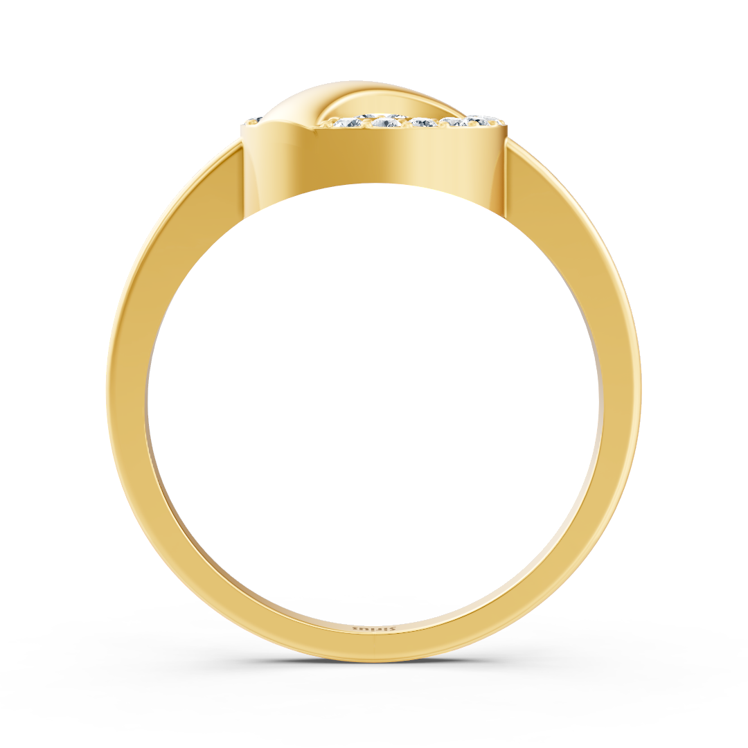 Modern round diamond ring in 14K Yellow Gold – high-quality Jewelry from Rosy Lab Diamonds