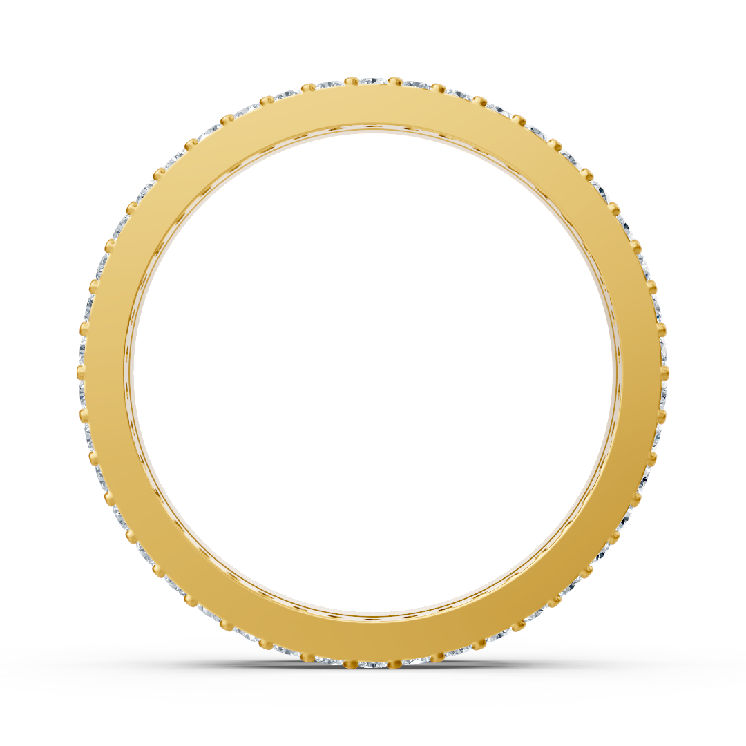Élégante bague en or jaune sertie de 42 diamants de laboratoire taille brillant rond — des Bijoux haut de gamme de Rosy Lab Diamonds