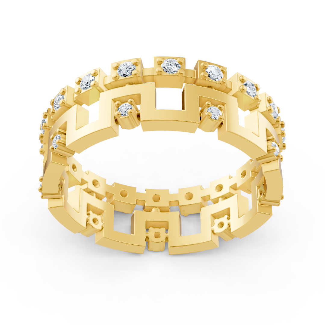 Geometric Diamond Ring in Yellow Gold - 0.324 Carats - High-Quality Jewelry by Rosy Lab Diamonds