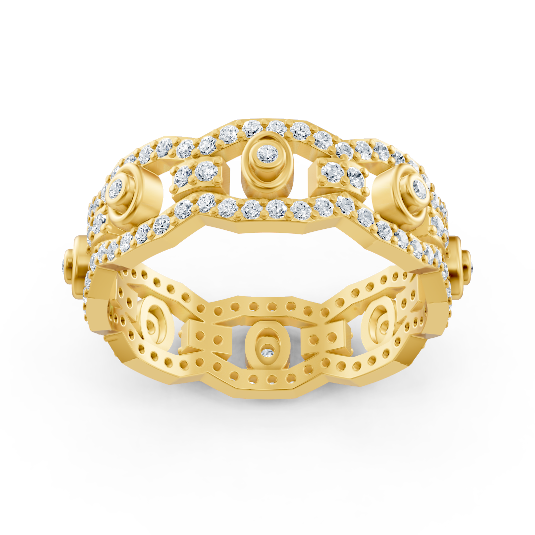 Funkelnder Diamant-Ring in Gelbgold mit dreifacher Fassung - 0,83 Karat - hochwertiger Schmuck von Rosy Lab Diamonds