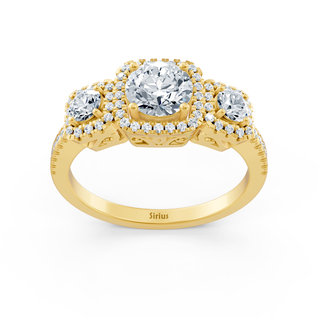 Weißtopas-Ring mit Labordiamanten in 14K Gelbgold | Rosy – hochwertiger Schmuck von Rosy Lab Diamonds