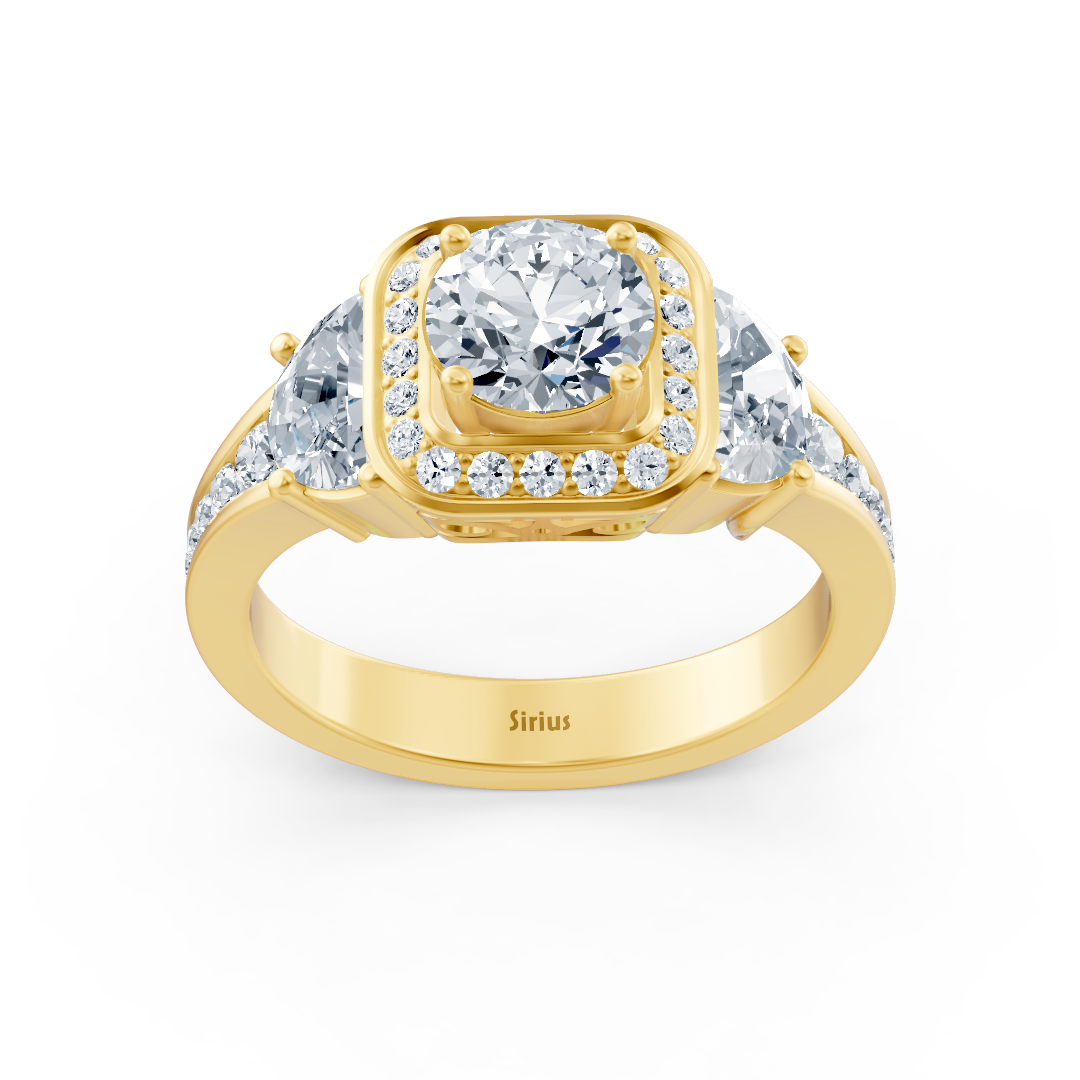 Pırlantalı özel sarı altın yüzük - Rosy Lab Diamonds’tan yüksek kaliteli Mücevher