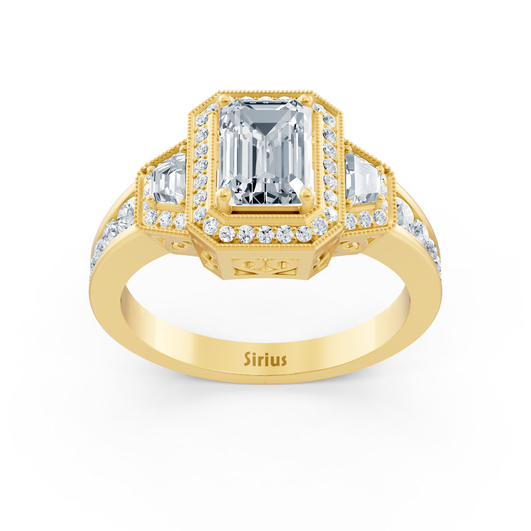 Ring mit Diamant & Labordiamanten in 14K Gelbgold | Rosy – hochwertiger Schmuck von Rosy Lab Diamonds