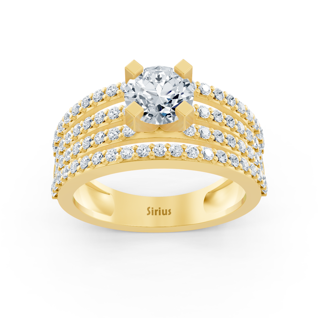 خاتم متألق بالتوباز الأبيض والألماس - ذهب أصفر - مجوهرات فاخرة من Rosy Lab Diamonds