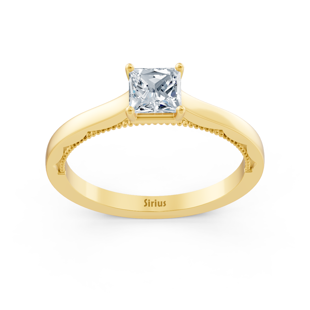 Bague solitaire diamant or jaune