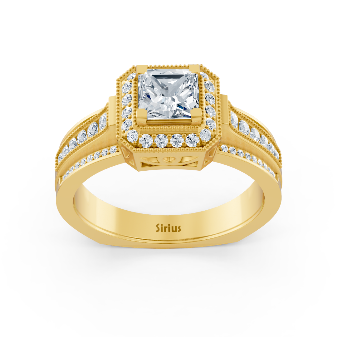 Ring mit Diamant & Labordiamanten in 14K Gelbgold | Rosy – hochwertiger Schmuck von Rosy Lab Diamonds