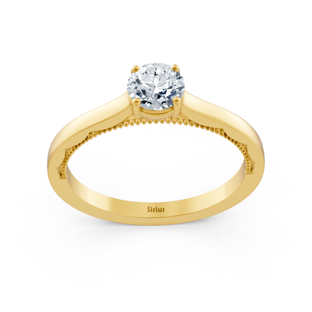 Eleganter Solitärring aus Gelbgold mit 5 mm labordiamant - hochwertiger Schmuck von Rosy Lab Diamonds
