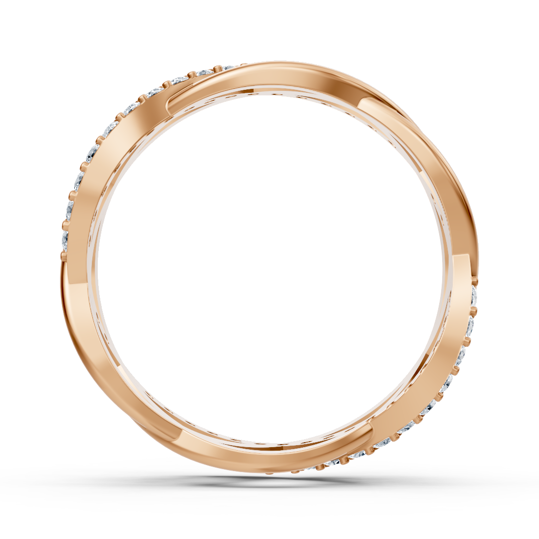Bague en diamant rose gold avec design croisé