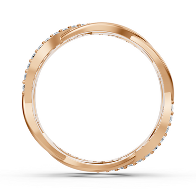 Bague en diamant rose gold avec design croisé