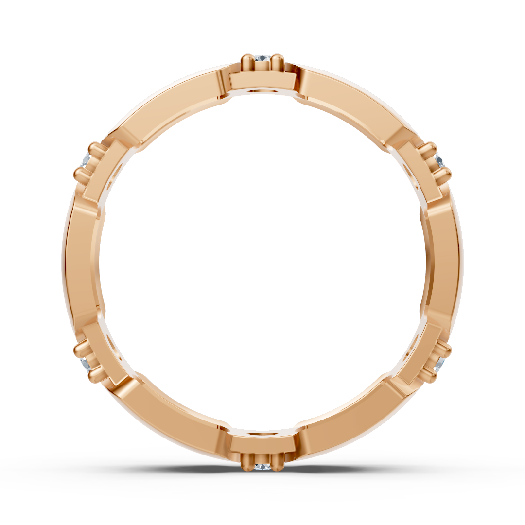 Rose gold ring with 6 round cut lab diamonds