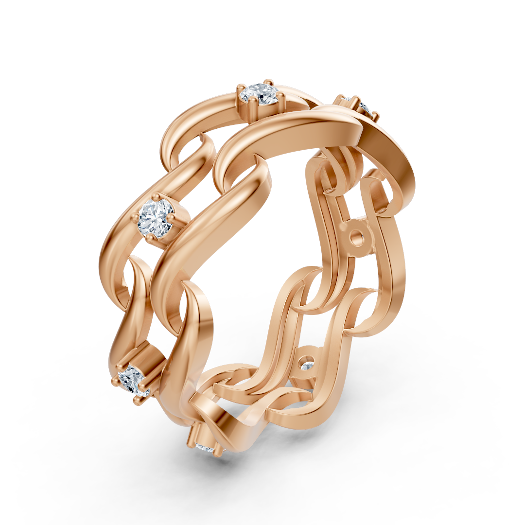 Exklusiver Rosegold-Diamantring 14K mit Rundschliff-Brillanten - hochwertiger Schmuck von Rosy Lab Diamonds