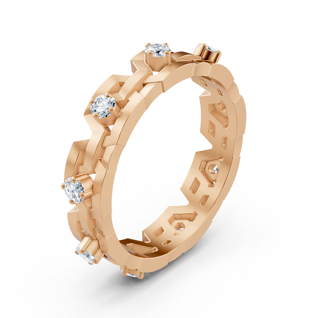 Ring mit Diamant & Labordiamanten in 14K Roségold | Rosy – hochwertiger Schmuck von Rosy Lab Diamonds