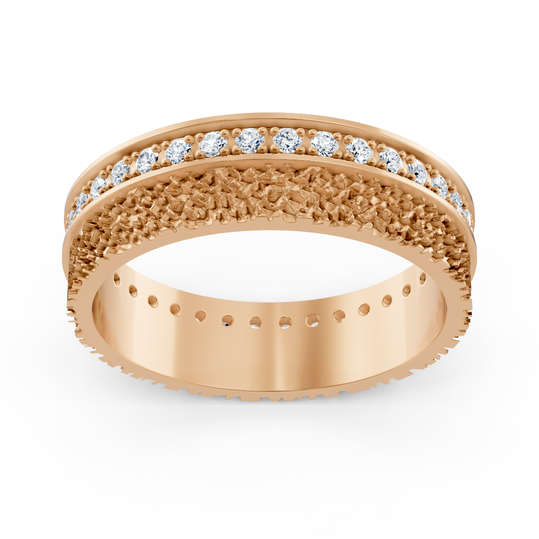 Élégante bague en diamant Or Rose avec 36 diamants – 1,30 mm, 0,360 carat, or 14 carats – Bijoux haut de gamme de Rosy Lab Diamonds