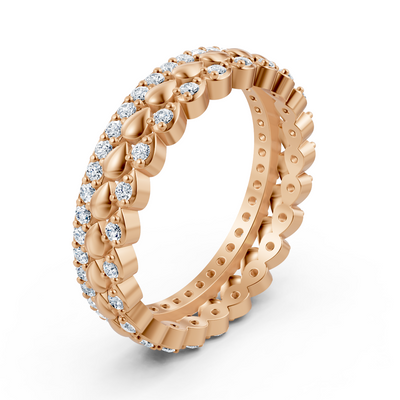 Verspielter Eternity-Ring mit runden Diamanten in Roségold – 0,67 Karat