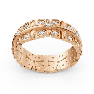 Floraler Diamant-Ring in Roségold – 0,378 Karat
