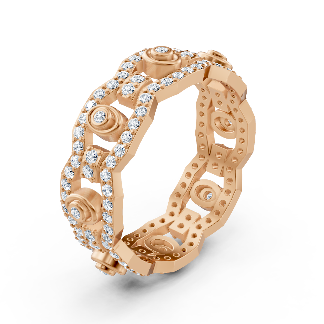 Funkelnder Diamant-Ring in Roségold mit dreifacher Fassung - 0,83 Karat - hochwertiger Schmuck von Rosy Lab Diamonds