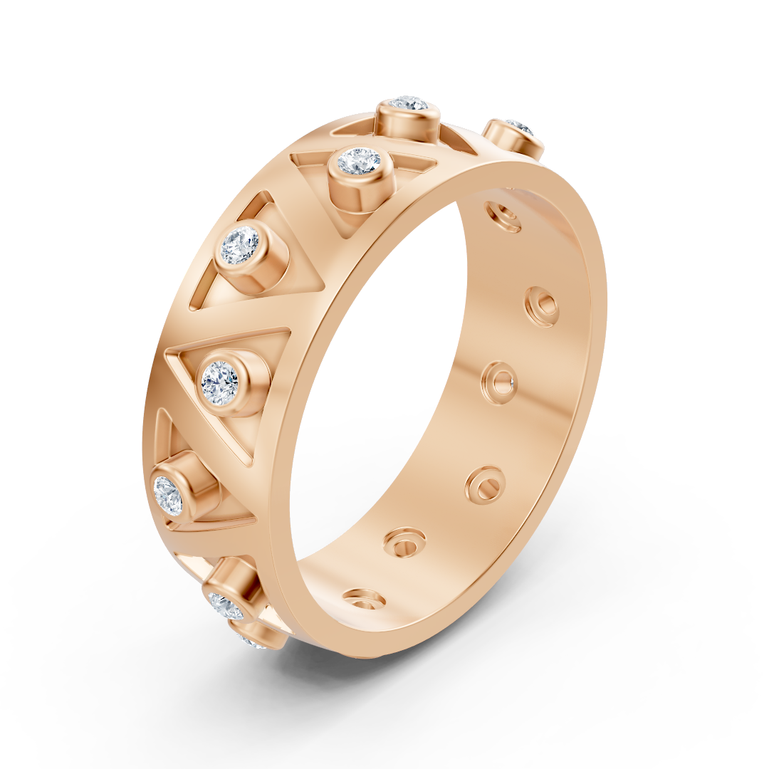 Ring mit Diamant & Labordiamanten in 14K Roségold | Rosy – hochwertiger Schmuck von Rosy Lab Diamonds