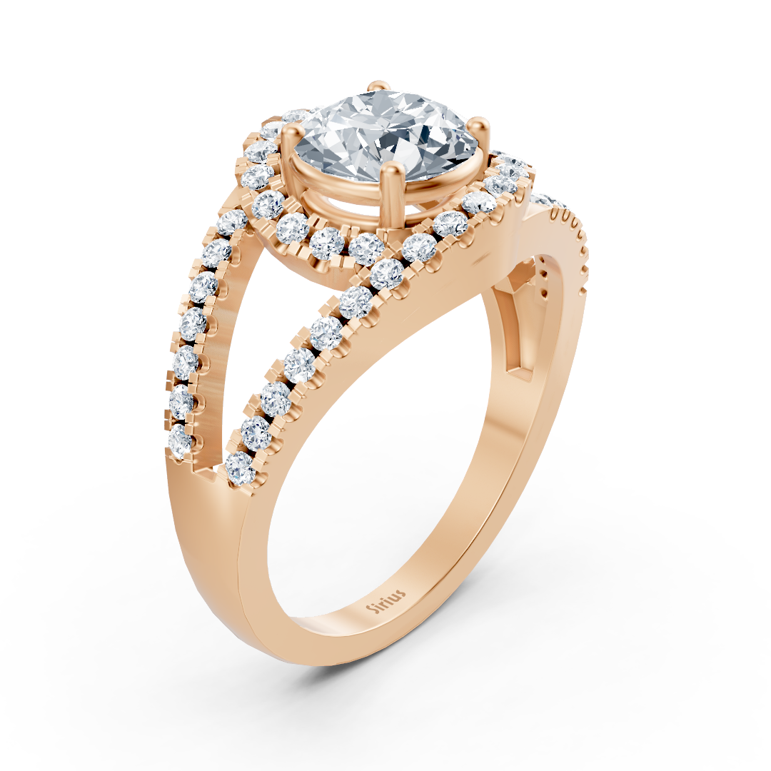 14 ayar pembe altın Pırlanta Yüzük - Rosy Lab Diamonds'ın yüksek kaliteli Mücevher ürünü