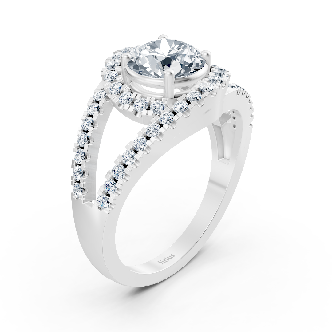 خاتم ألماس فاخر من ذهب أبيض عيار 14 قيراطًا - مجوهرات عالية الجودة من Rosy Lab Diamonds